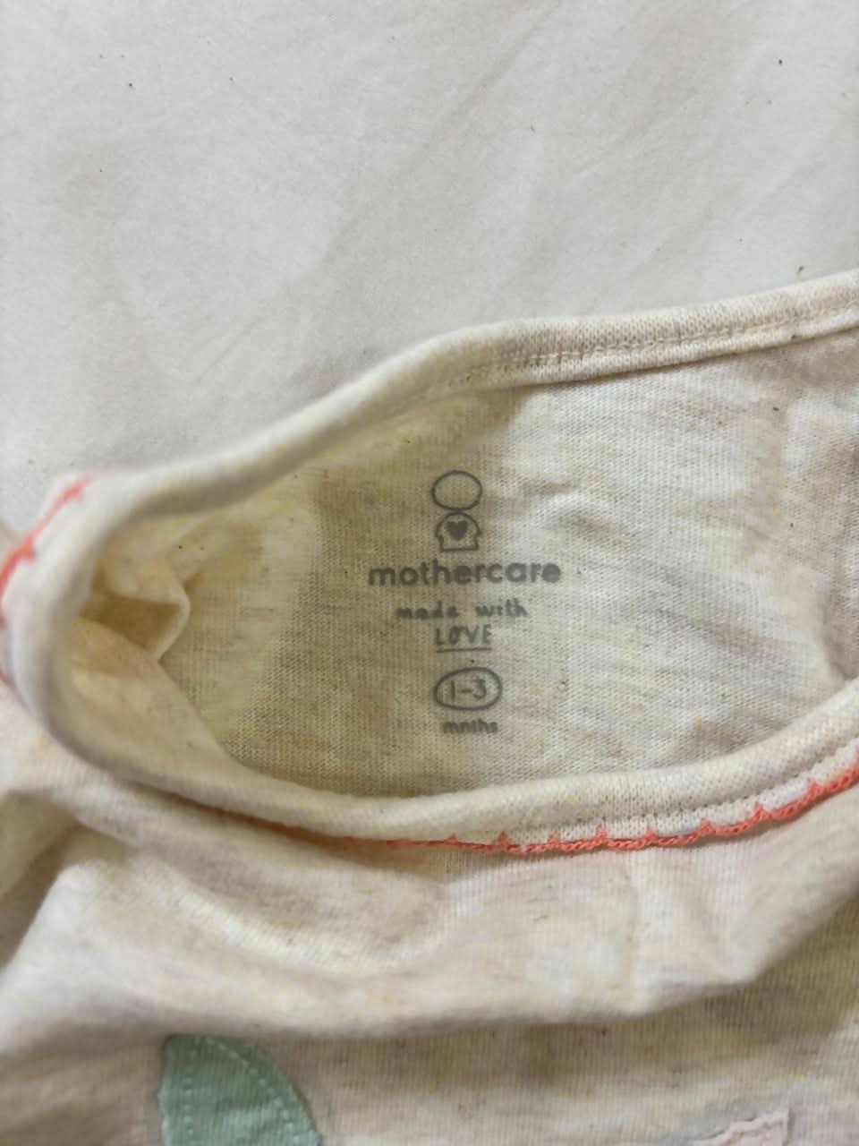 MOTHERCARE cotton top & jogger set – cute bunny patchwork outfit, soft and comfy for infants.