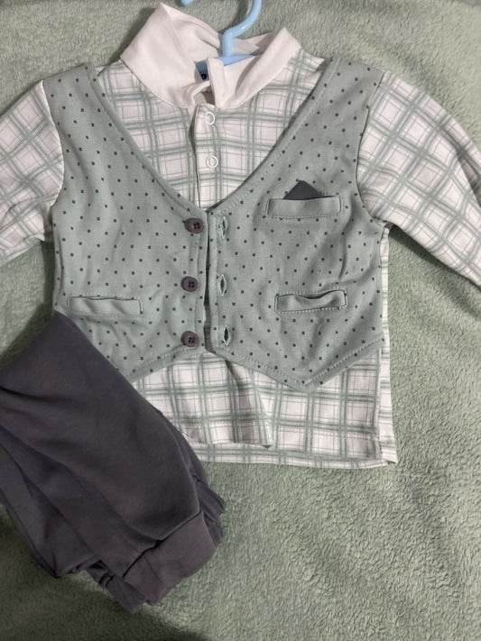 Children's outfit with vest, shirt, and pants - Party Wear Dress with Pant