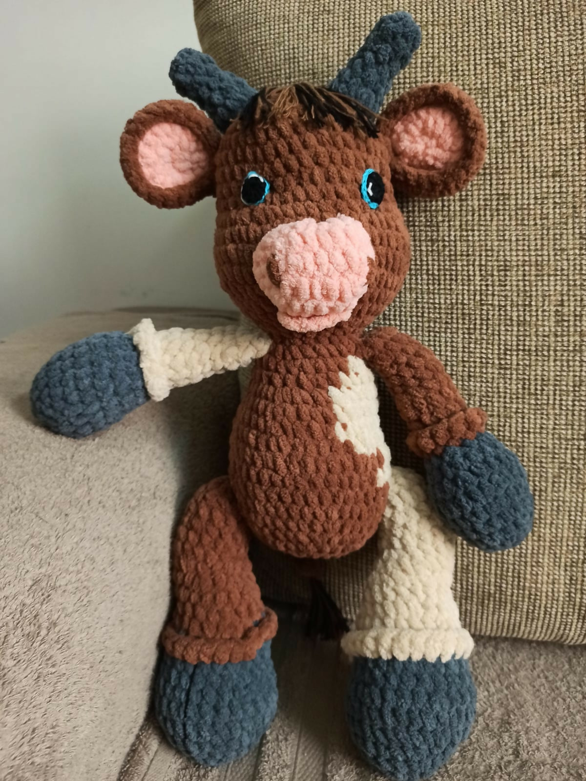 Gift your baby endless cuddles and play with this adorable, hand-crafted Crochet Reindeer Soft Toy—perfect for snuggles and nursery décor!