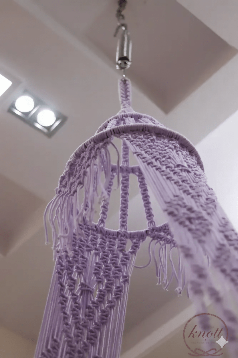 The Top Knott Paris Macramé Baby Cradle – Handwoven Lavender Hanging Bassinet