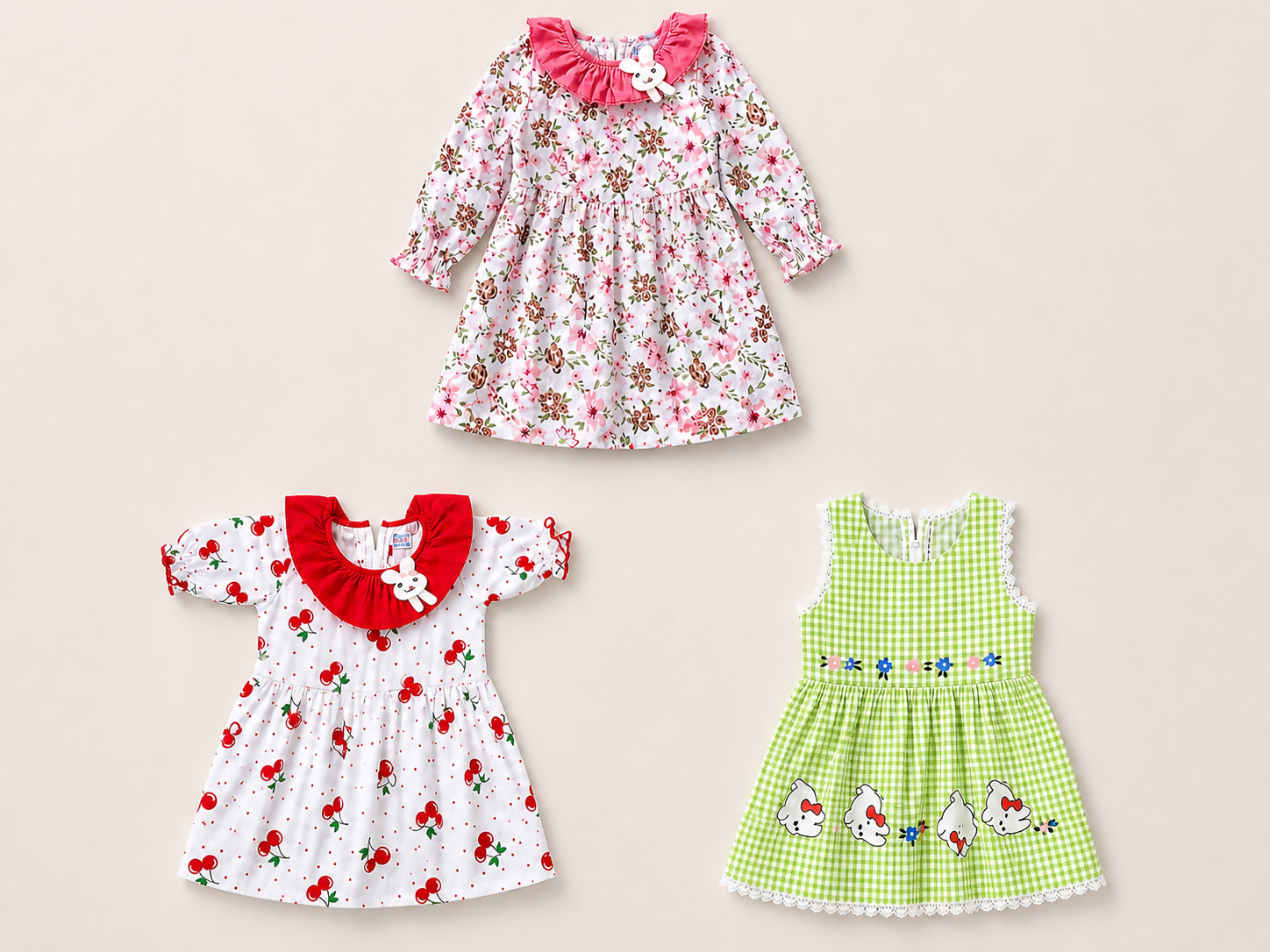 Beautiful Baby Girl Dress/Frock - Set of 3