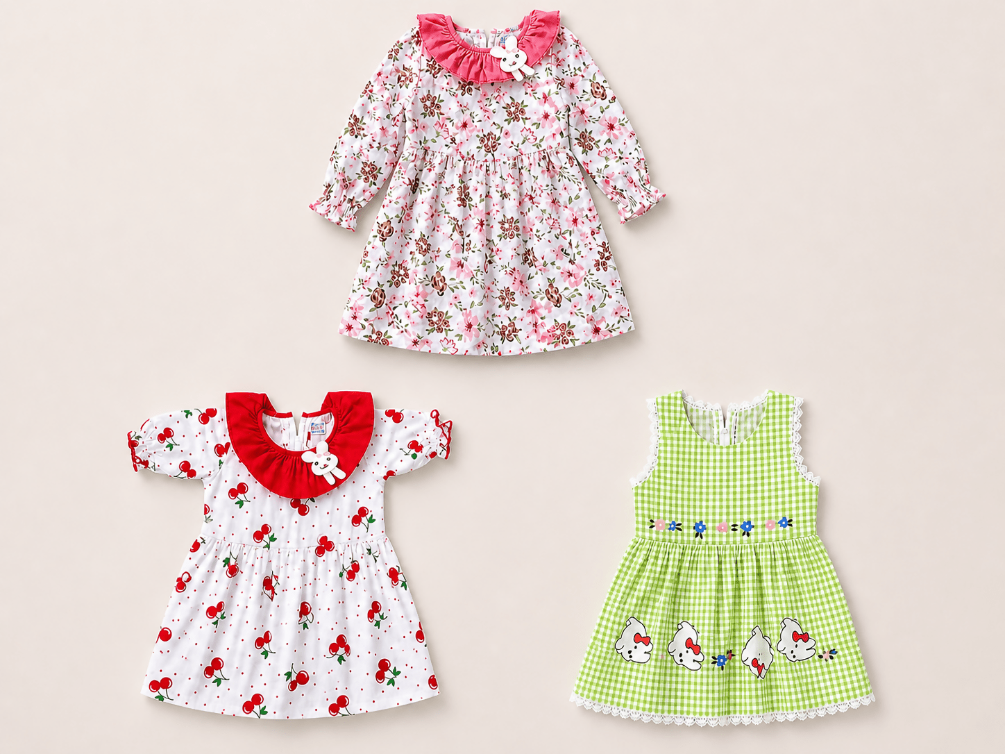 Beautiful Baby Girl Dress/Frock - Set of 3