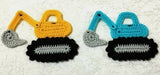 Handmade Crochet Bulldozer Rakhi featuring a handcrafted bulldozer design made from soft yarn, detailed stitching, skin-friendly thread, and a comfortable fit for celebrating Raksha Bandhan.