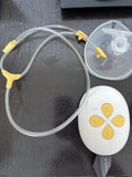 Medela Duo Wearable Electric Breast Pump with a hands-free in-bra design, adjustable suction levels, rechargeable battery, and soft breast shields for comfortable and efficient milk expression.