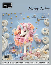 7D print premium comforter with unicorn design