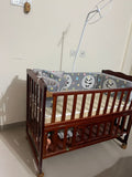 BABYHUG MONTANA Wooden Cot/Crib cum Rocker with Mosquito Net