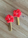 Handmade Crochet Hair Clips for Girls | Cute & Soft Baby Hair Accessories | Colorful Designer Clips