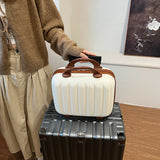 Hard Shell Cosmetic Travel Hand Luggage Portable Carrying Makeup Case Suitcase Organizer Box Travel Vanity Luggage Mini Case (Multicolor)