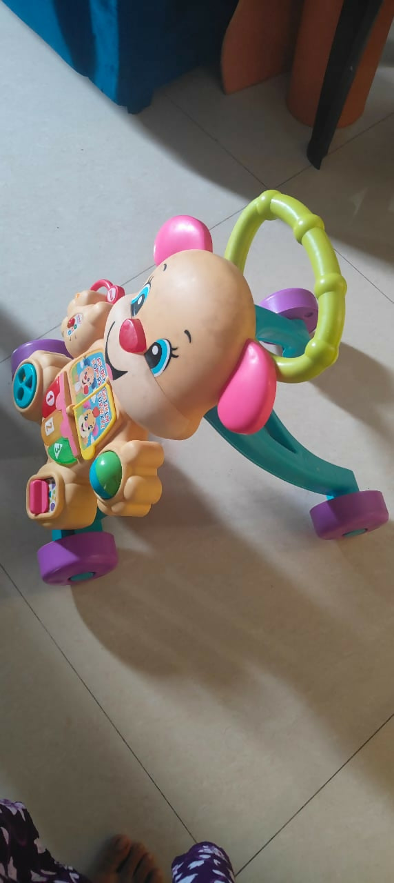 Fisher‑Price Smart Stages “Learn with Sis” walker – colorful musical walker that teaches while your baby moves from sit‑to‑walk.