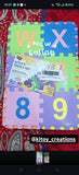 KITOY'S A–Z & 0–9 puzzle play mat with colorful interlocking foam tiles featuring alphabet letters and numbers for comfortable floor play, early learning, and educational activities.