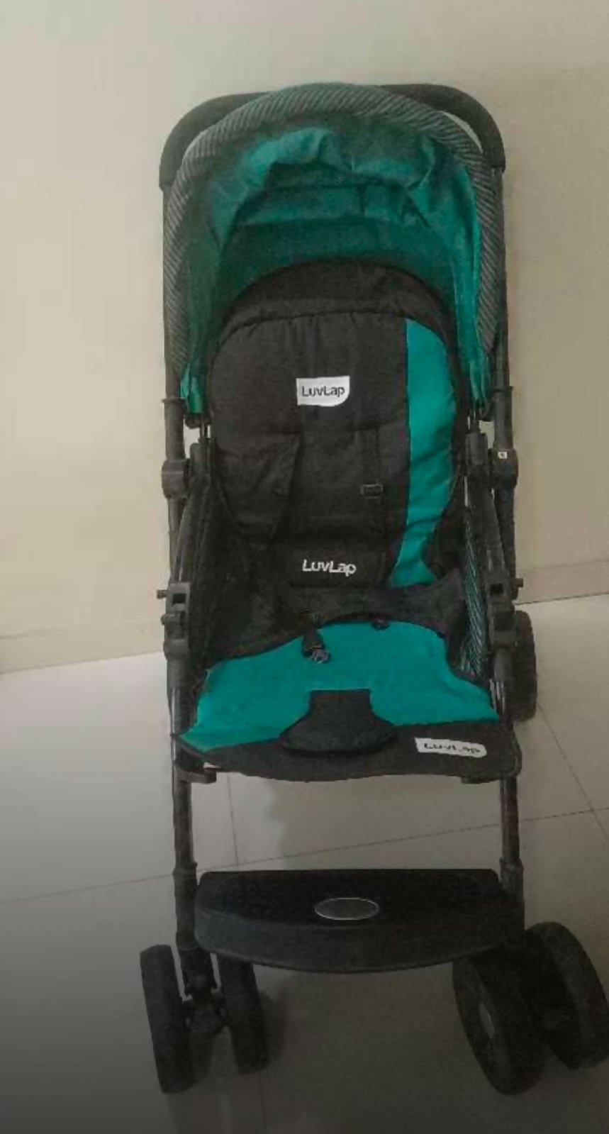 LUVLAP Galaxy stroller with reclining seat, smooth wheels, safety harness, adjustable canopy, and comfortable travel design for babies and toddlers.