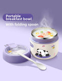 Panda theme stainless steel lunch box cum food jar with an insulated design, leak-resistant lid, and cute panda print to keep meals fresh for school, travel, and everyday use.
