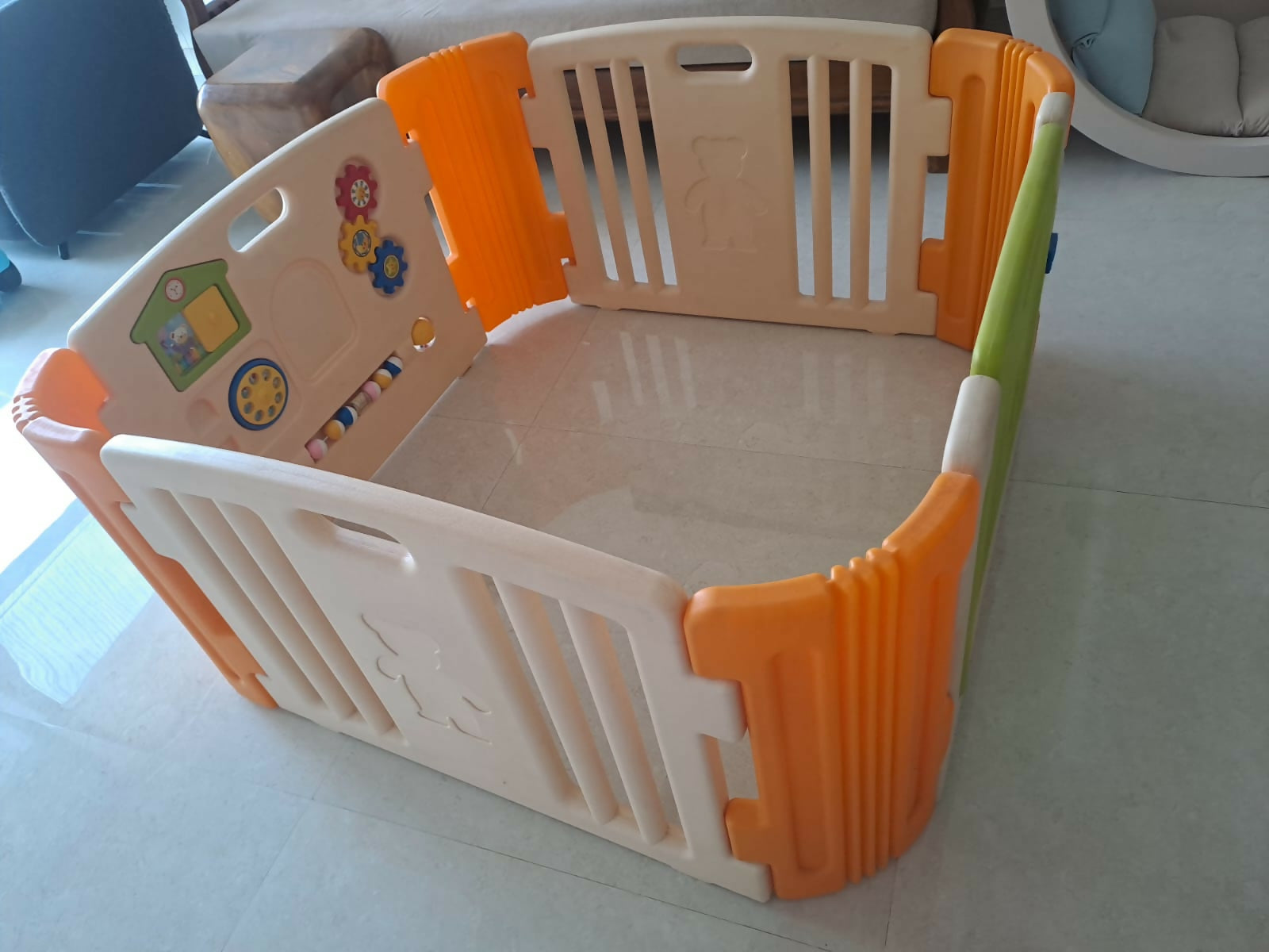 BABY CENTER INDIA Playpen with Door Lock – Safe, Spacious & Fun Ball Pool for Kids