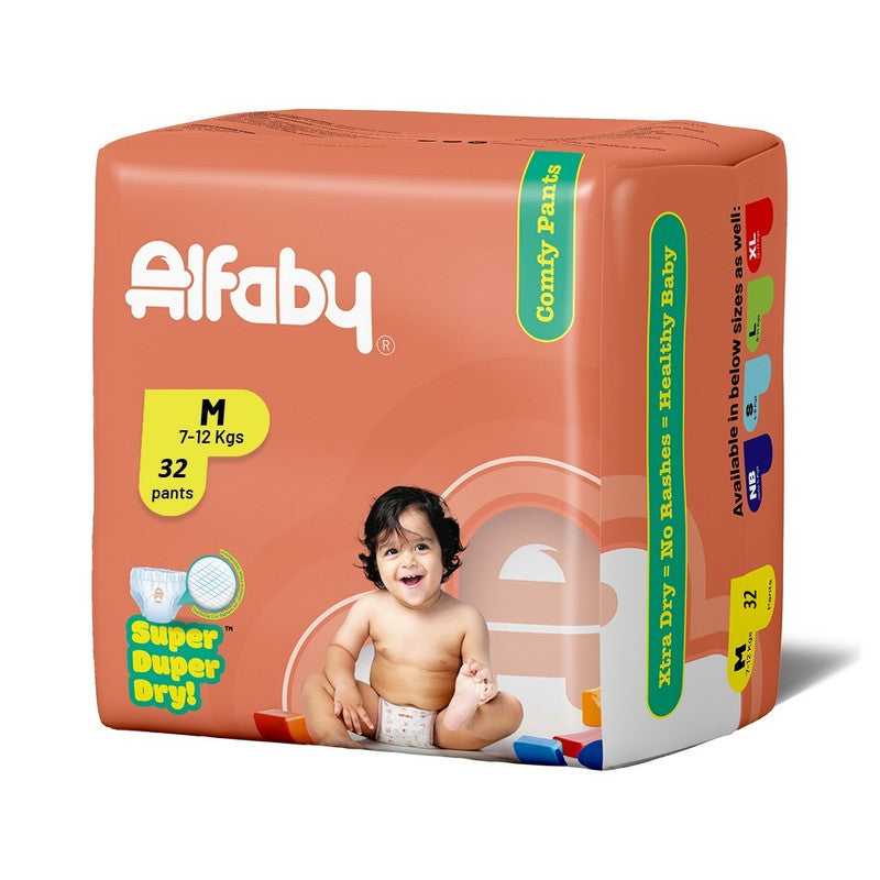 ALFABY Baby Diapers | Comfy pants - M (32 Pieces)