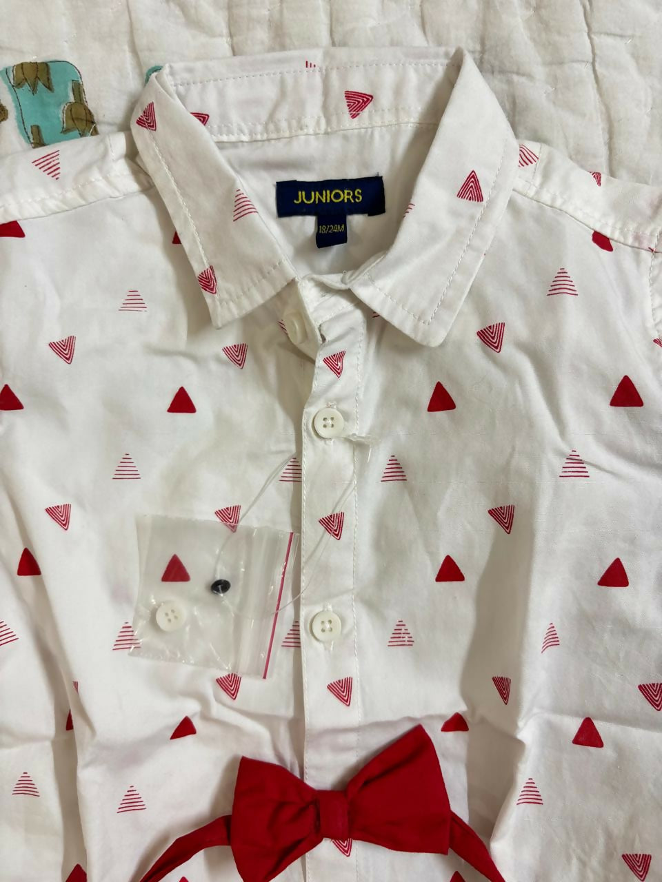 JUNIORS by Lifestyle boys shirt, bow tie & jeans set – brand new, size 18–24 months, fits up to 3 yrs.