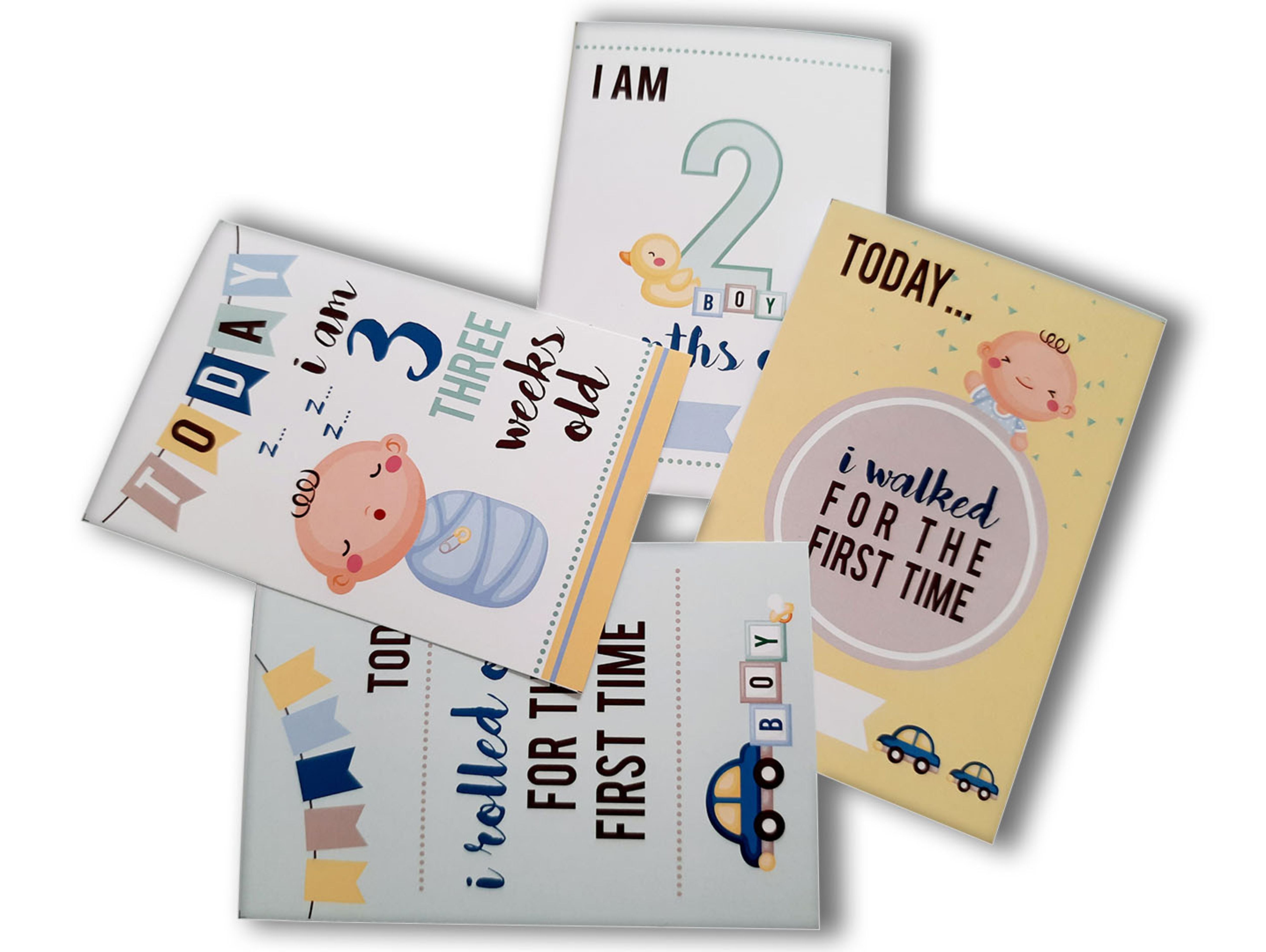ZOOPLAY Baby Boy Milestone Cards - Pack of 24