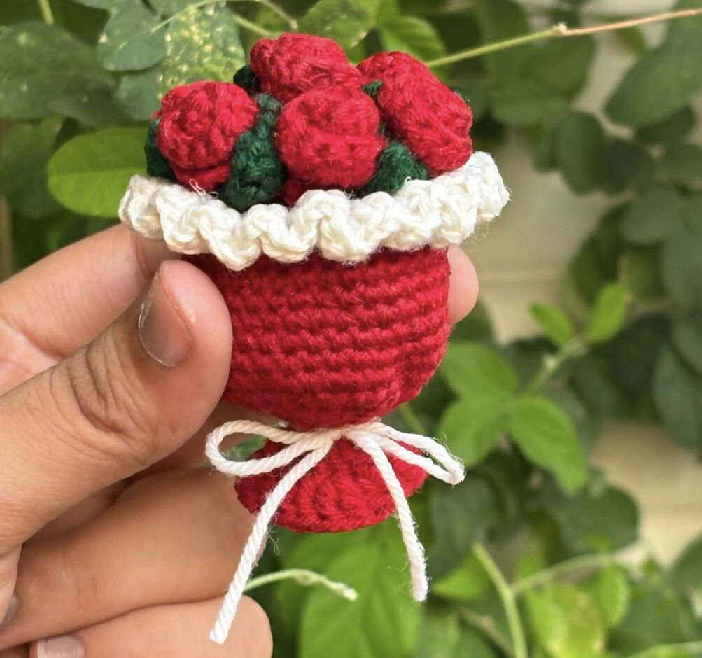 Crochet Flower Bouquet Keychain