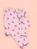 MELLOW Sweet Watermelon night suit with soft comfortable fabric, playful watermelon-themed print, relaxed fit, and cozy comfort for bedtime, sleep, and everyday lounging.