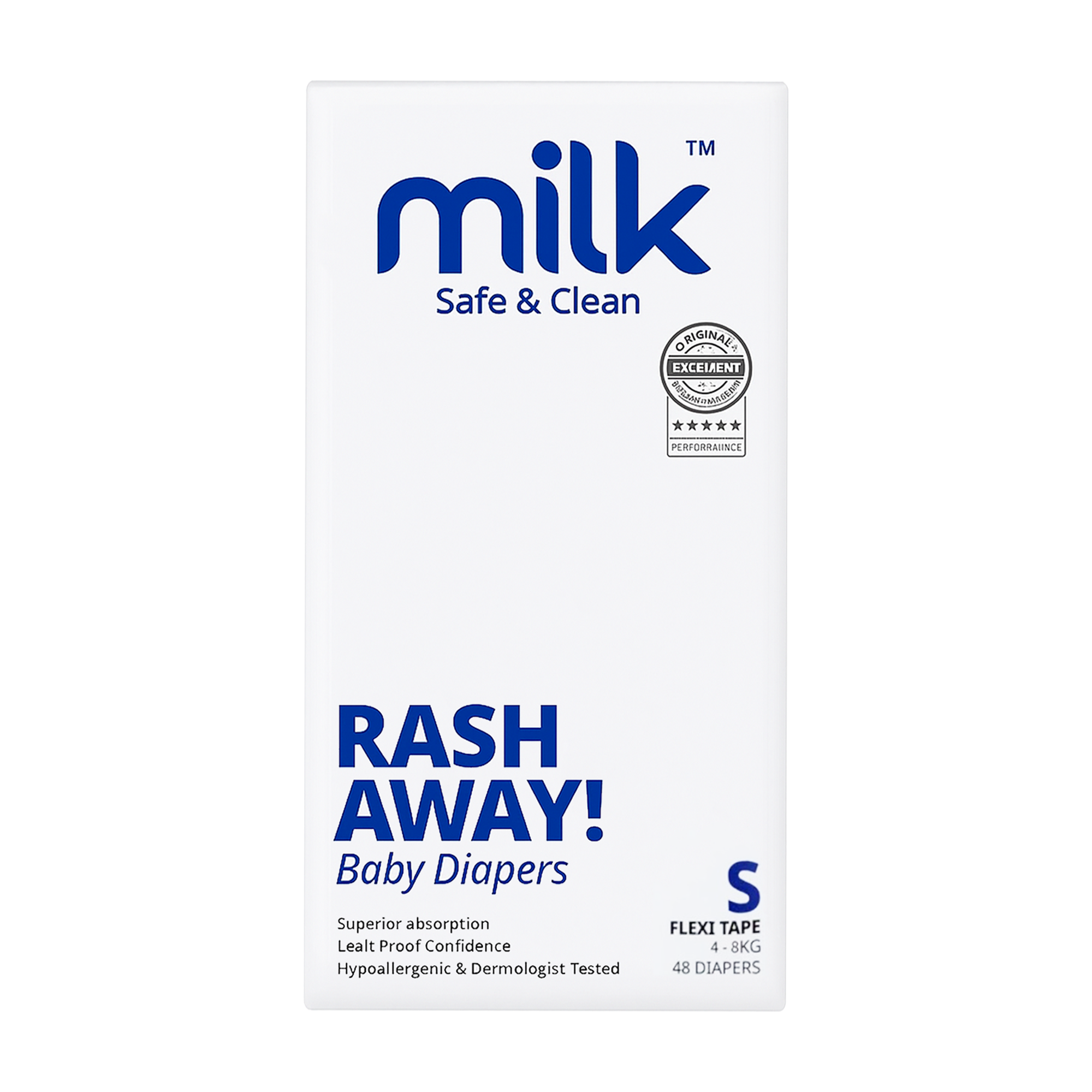 Milk Baby Diaper Flexi Tape , Size S - 48 Pcs, 4 To 8 KG