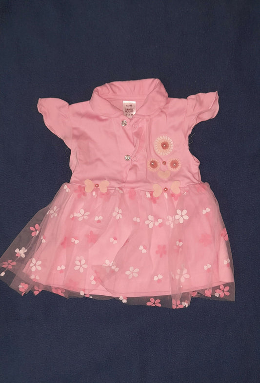 Pink dress with floral details