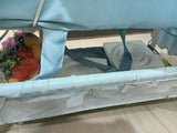 Provide your baby with a cozy, safe, and stylish sleeping space with the Mandot Impex 1st Step Cradle, complete with a swing, mosquito net, and storage basket!