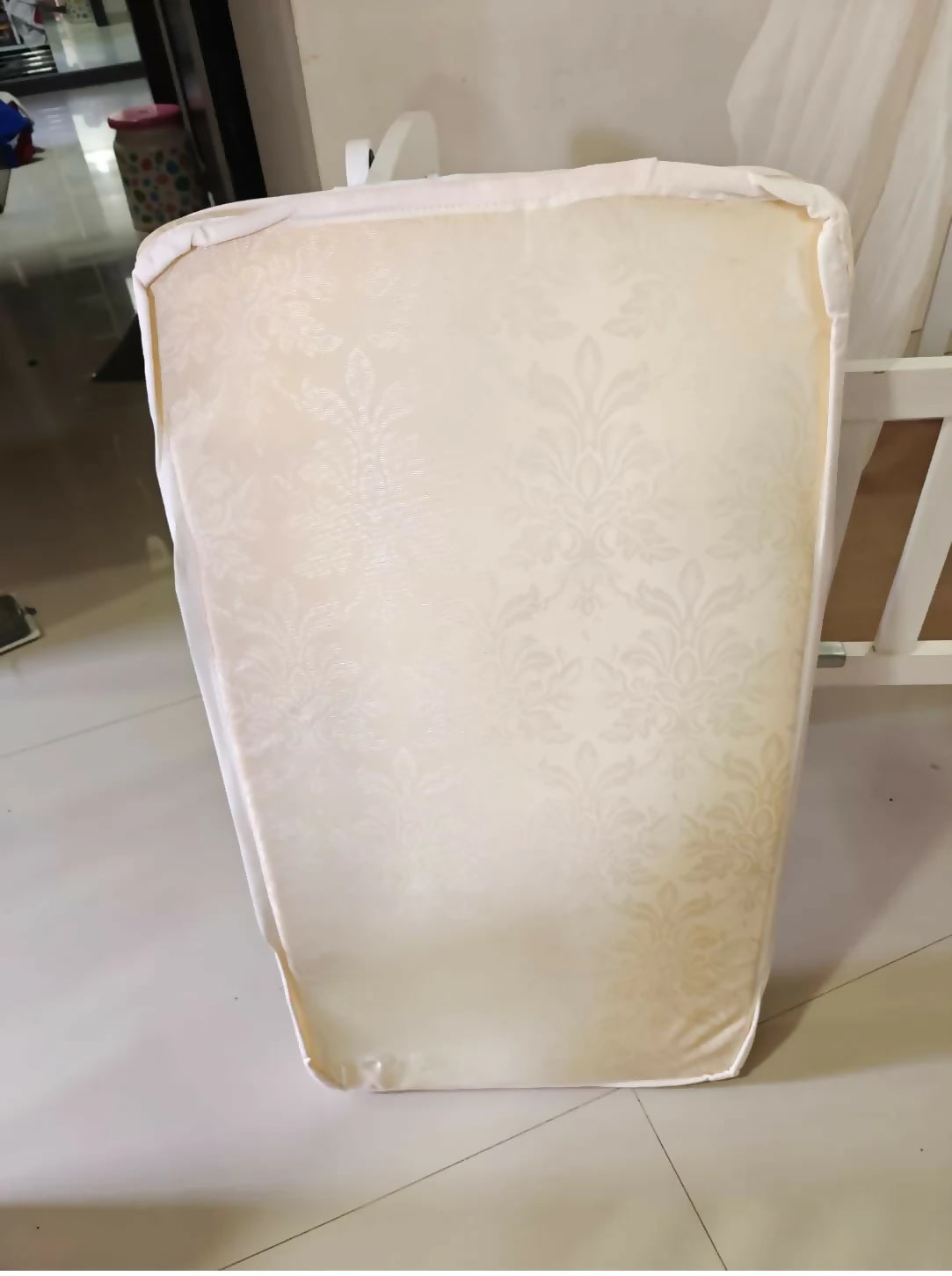 BABYHUG Joy Wooden Cradle with Mosquito Net - White mattress included