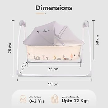 R FOR RABBIT Lullabies Automatic Baby Cradle (Cream)