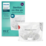 Philips Avent Microwave Sterilizing Bag | Kills 99.9% Germs | Sterilizes Bottles, Breast Pump and Baby Products in 90 Sec | 100 Sterilization Cycle in One Pack | Pack of 5 Bags (White) . Seal packed box. 