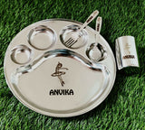 Buy Personalised Stainless Steel Plate, Glass, Spoon, and Fork Set – Durable, Safe & Customised Mealtime Set for Kids