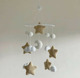 Crochet cradle hanging /cot mobile with bells