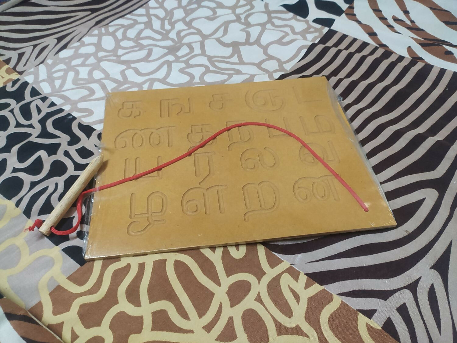 Wooden Engraved அ ஆ இ ஈ Tamil Writing Practice Board