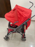 POLKA TOTS baby stroller with 5-point safety harness, adjustable canopy, storage basket, lightweight umbrella-fold design, and smooth wheels for babies and toddlers up to 20 kg (0–5 years).