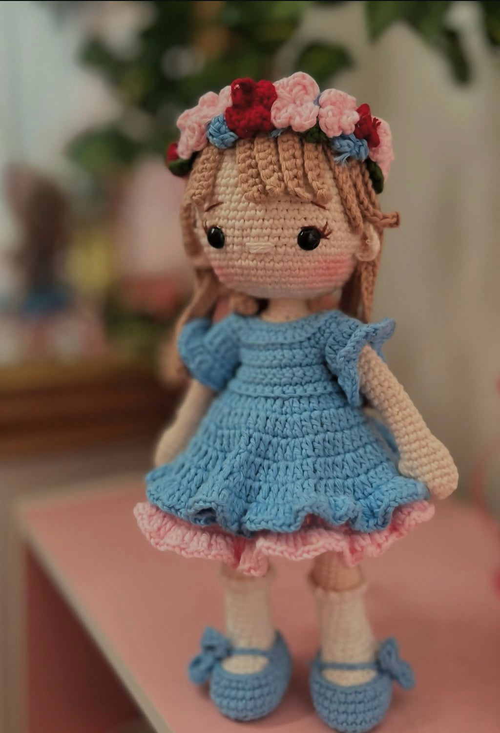 Handmade crochet doll – soft, safe, and perfect for kids or gifting.