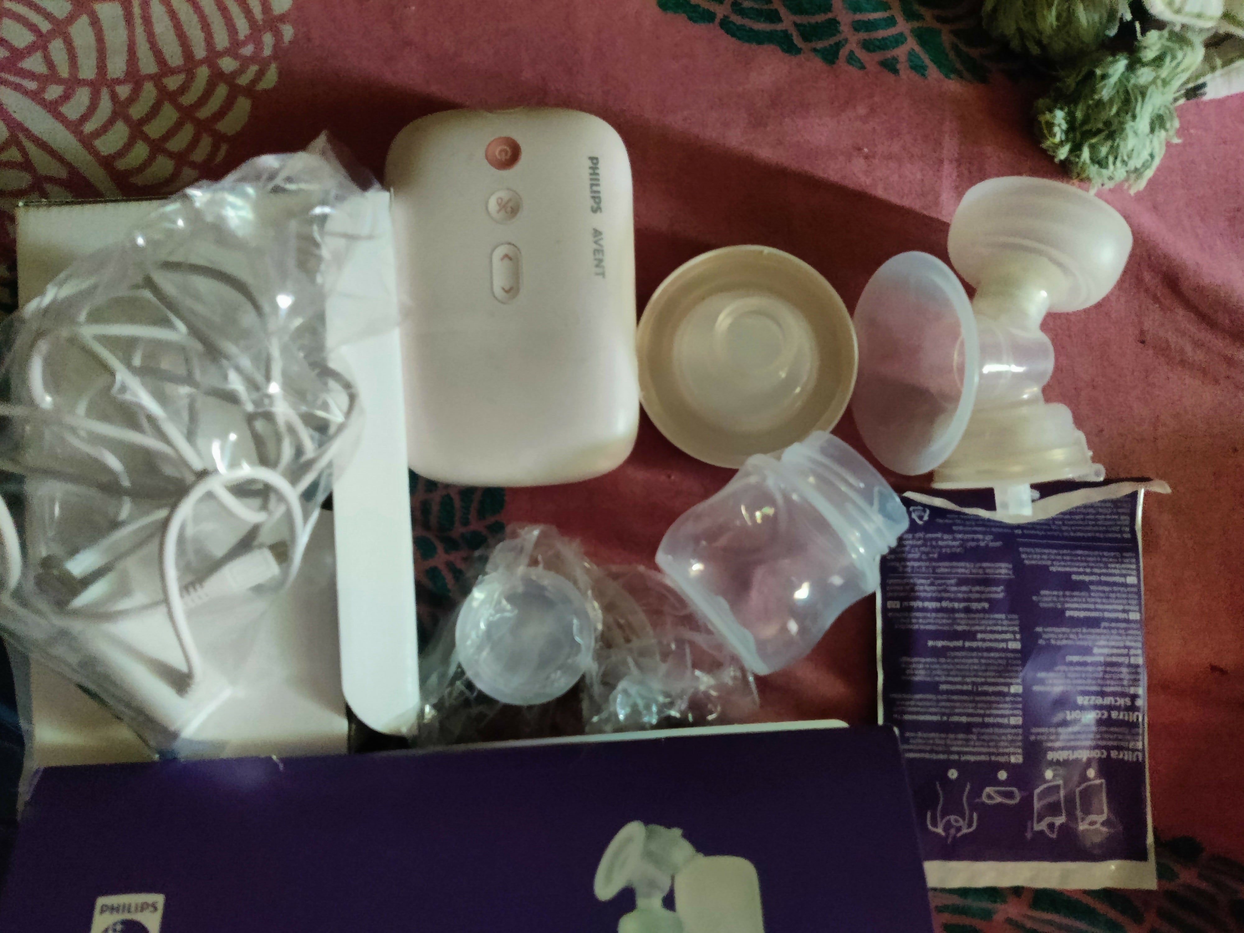 PHILIPS AVENT Electric Breast Pump in Almost New condition featuring convenient electric operation, adjustable pumping settings, comfortable breast cushion, and an easy-to-use design for everyday breast milk expression.