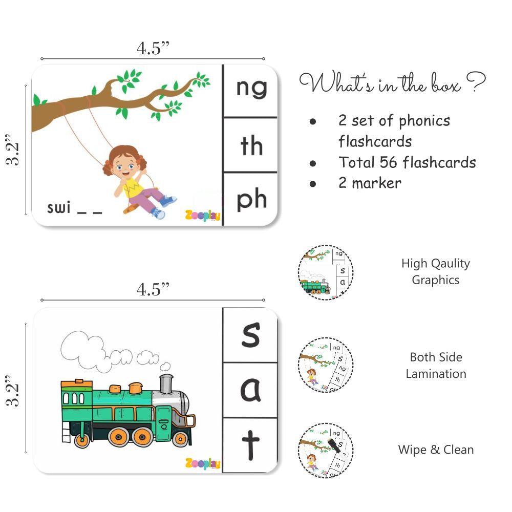 ZOOPLAY Phonics Combo Flashcards