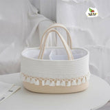 Baby diaper caddy bag with multiple storage compartments, cute design, organized sections, sturdy handles, and convenient storage for diapers, wipes, bottles, and baby essentials.
