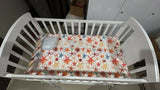 HUNYHUNY 15-in-1 pinewood cot crib with mattress and mosquito net, featuring sturdy wooden construction, convertible design, comfortable sleeping space, and secure support for babies.