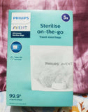 Philips Avent Microwave Sterilizing Bag | Kills 99.9% Germs | Sterilizes Bottles, Breast Pump and Baby Products in 90 Sec | 100 Sterilization Cycle in One Pack | Pack of 5 Bags (White) . Seal packed box. 