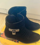 Stylish S&S Black High Heel Boots for Baby Girls, combining comfort and fashion with durable materials and a chic design.