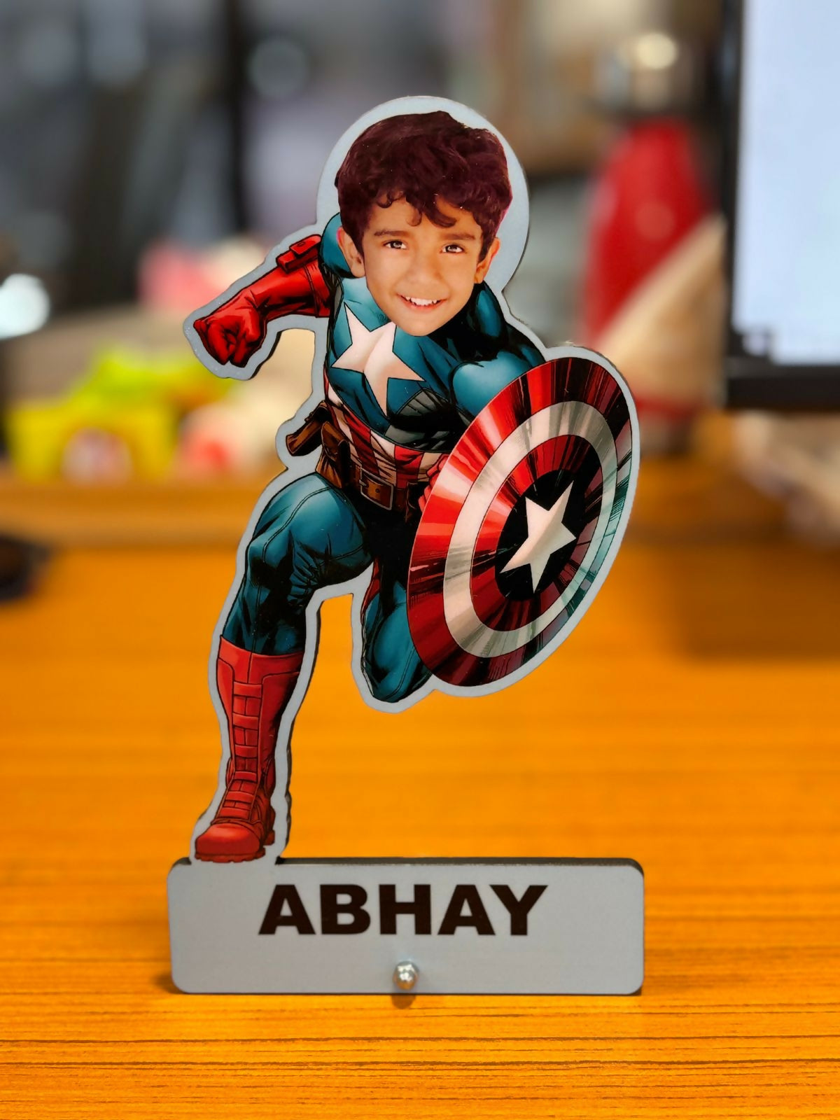 Personalised photo caricature stand