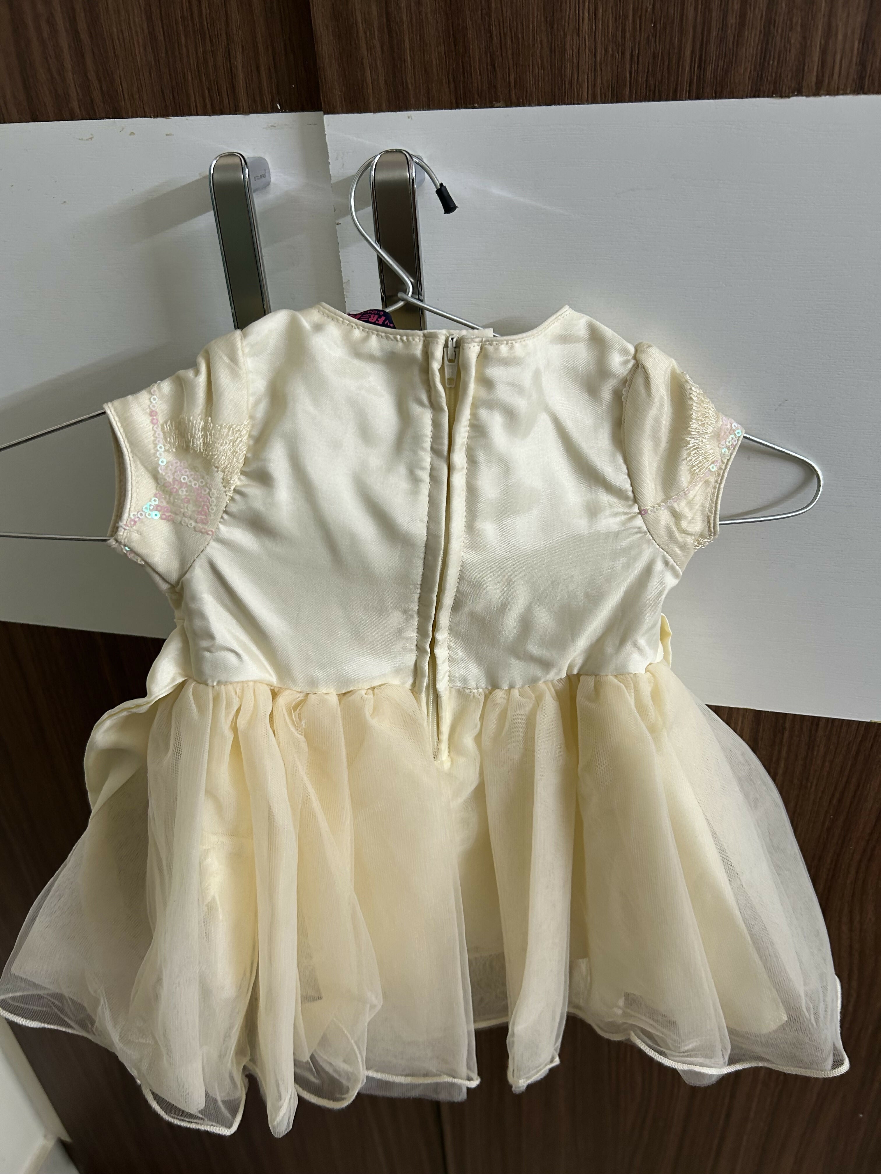 White dress with sheer overlay