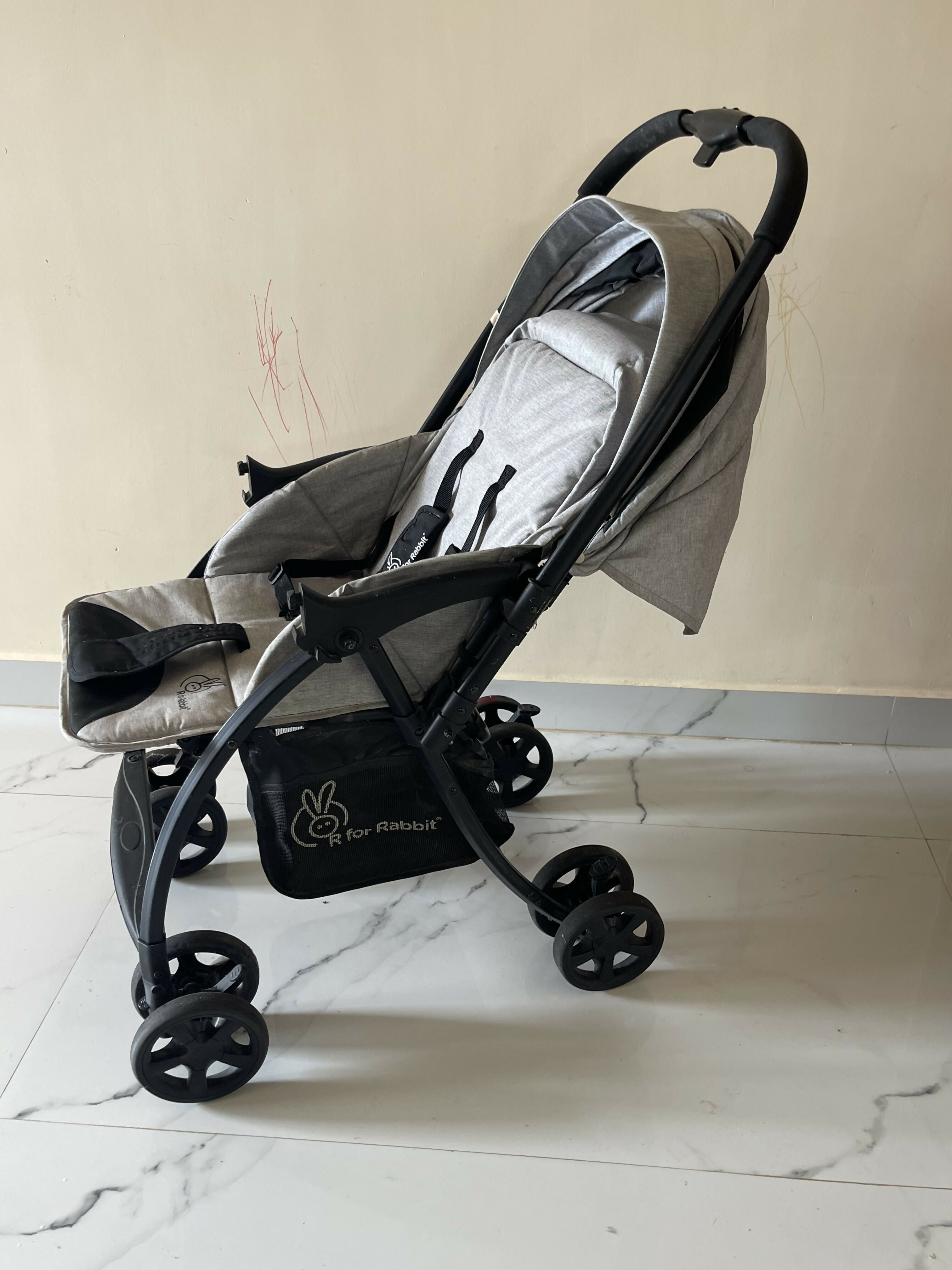 R FOR RABBIT Baby Stroller/Pram in Some Used condition featuring a comfortable seating area, protective canopy, sturdy frame and smooth-moving wheels for convenient everyday outings and walks with your baby.