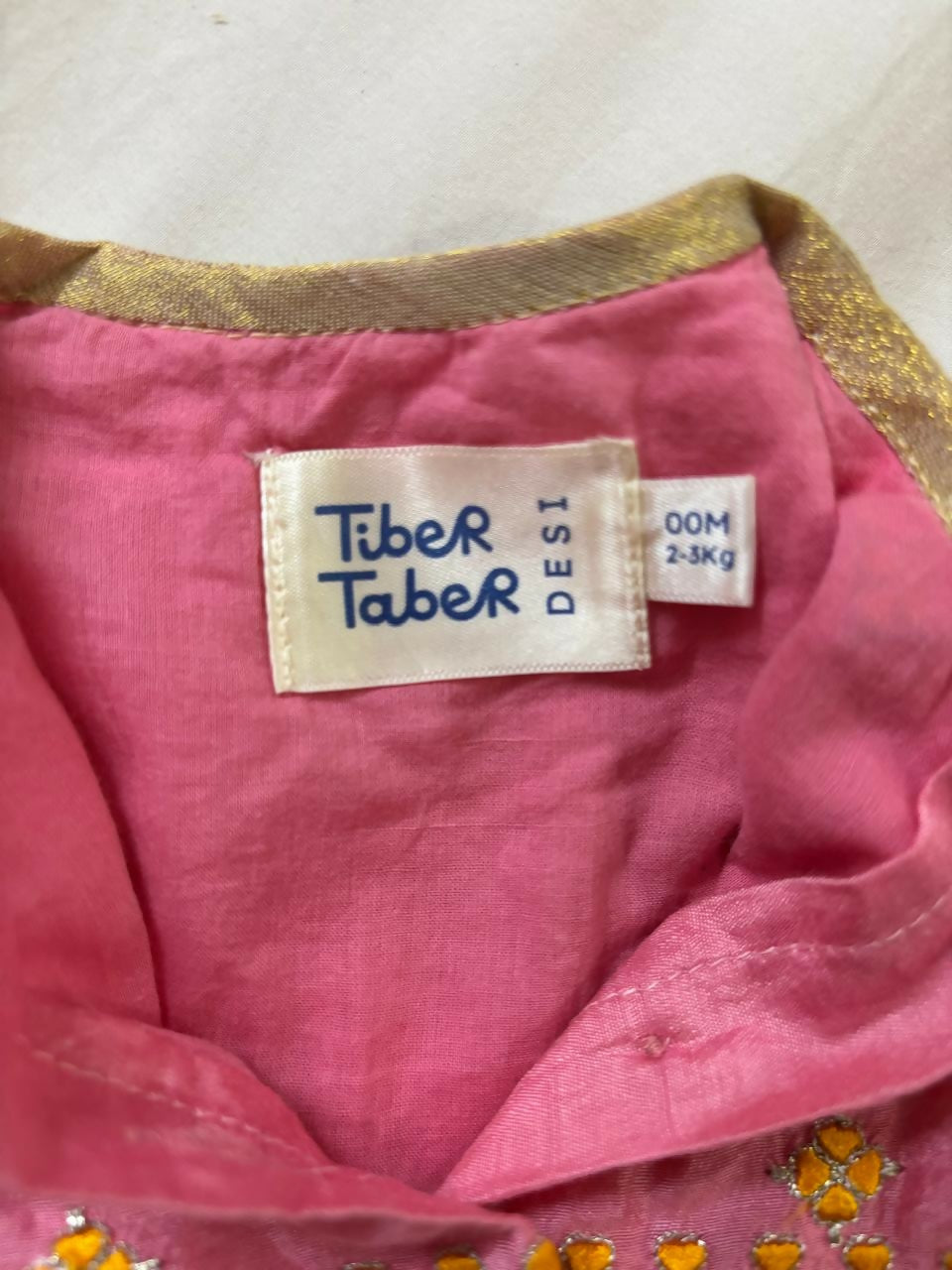 TIBER TABER pink angarakha kurta & pyjama – elegant embroidery and cultural charm in a comfortable boys’ ethnic set.
