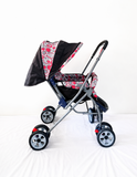 LuvLap Starshine baby stroller with foldable reclining travel pram design, adjustable canopy, safety harness, smooth wheels, and comfortable travel support for babies and toddlers.
