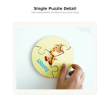 iLearnNGrow 27 Piece Round Animal Puzzle for Kids featuring colourful animal illustrations and a convenient tin storage box, designed to encourage problem-solving, observation, matching and hand-eye coordination through play