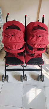 BABYHUG Deuce Twin Stroller/Pram – Red