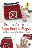 Crochet Finger Puppets with Bag (Farm theme)(Set of 5)