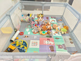 METRENO playpen/playard (180 × 200 cm) with a spacious play area, sturdy frame, breathable mesh sides, and a secure design for safe indoor play and exploration.