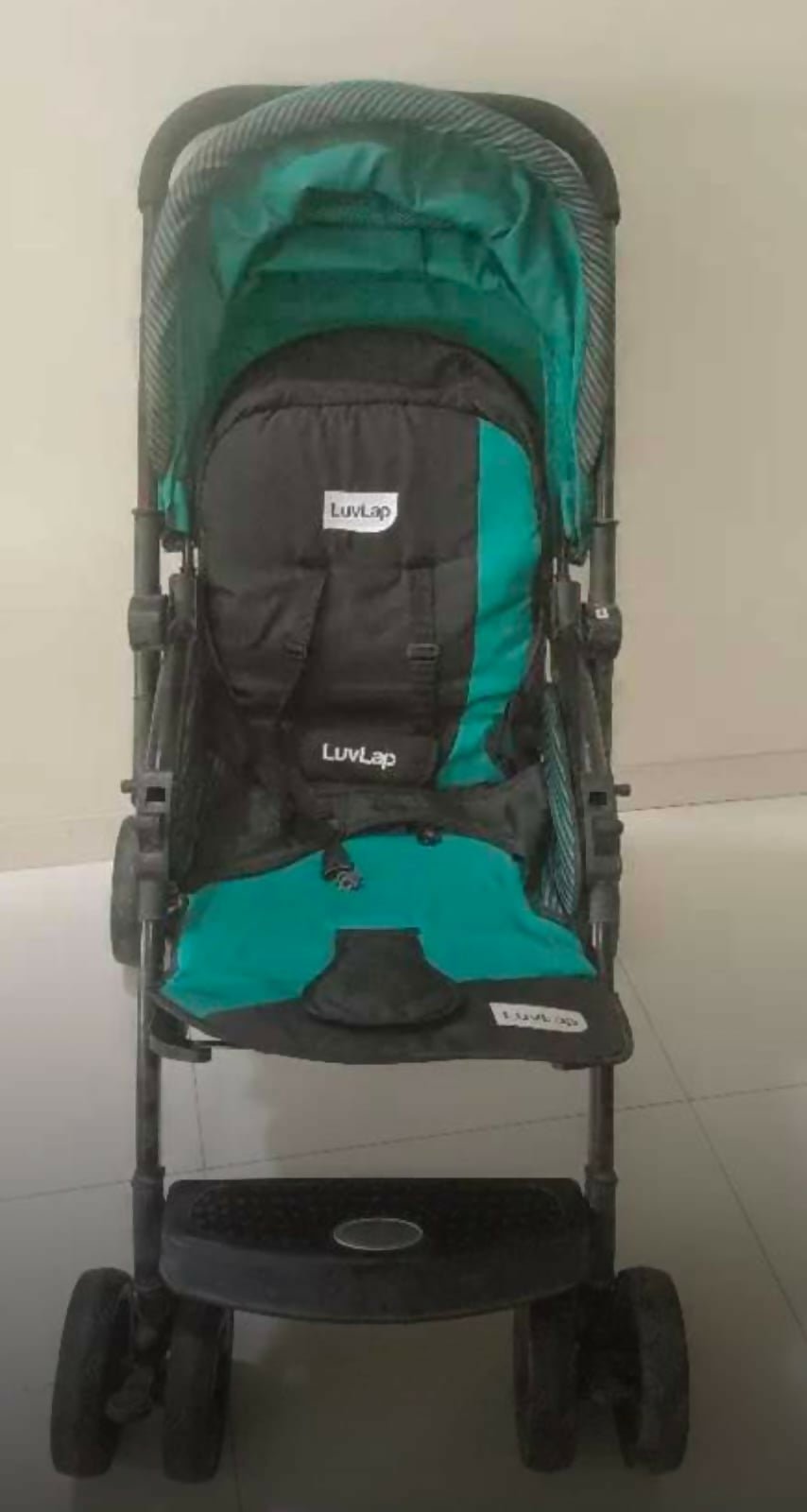 LUVLAP Galaxy stroller with reclining seat, smooth wheels, safety harness, adjustable canopy, and comfortable travel design for babies and toddlers.