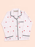 MELLOW Sweetheart Stripes night suit with soft comfortable fabric, striped pattern design, relaxed fit, and cozy comfort for bedtime, sleep, and everyday lounging.